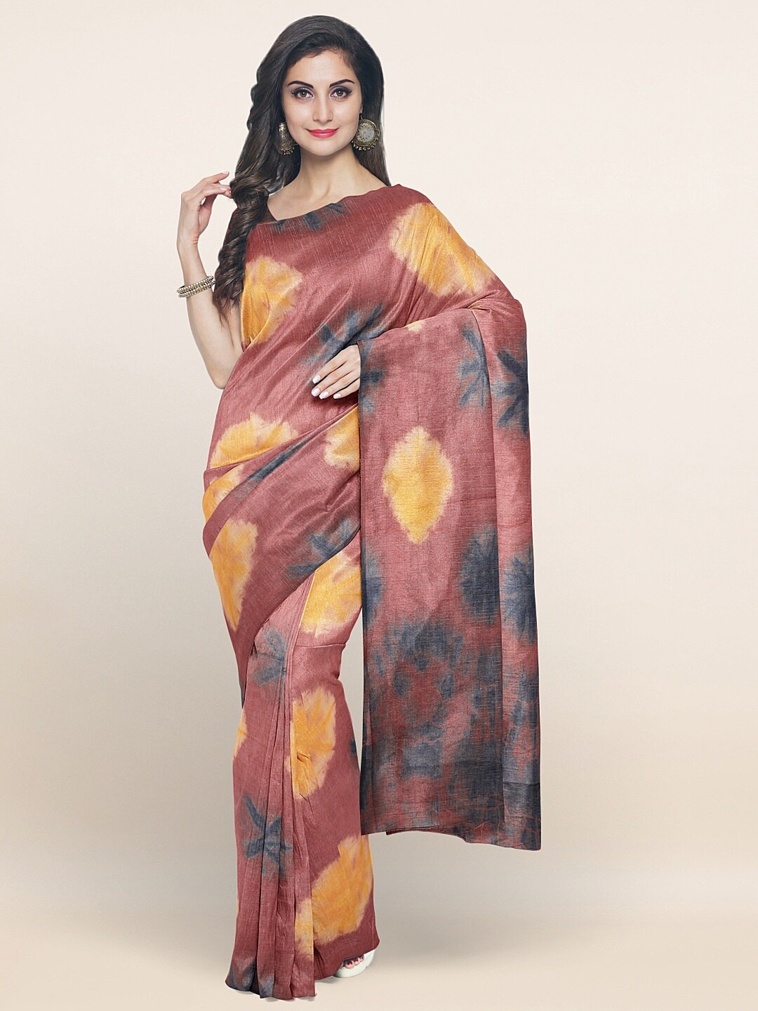 

Pothys Mauve & Grey Tie and Dye Pure Cotton Saree