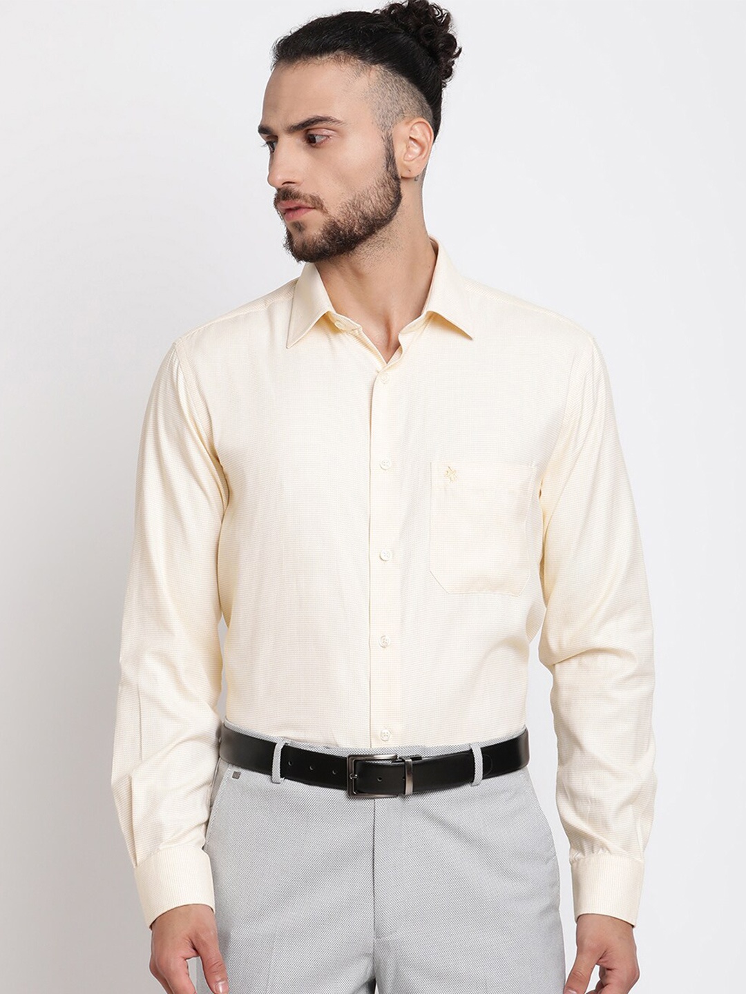 

Cantabil Men Yellow Formal Shirt