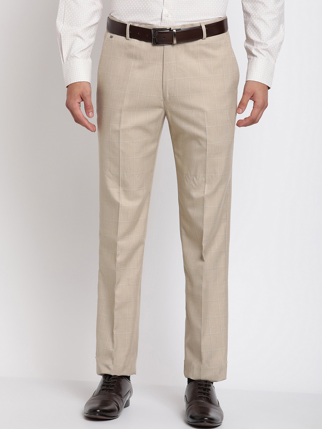 

Cantabil Men Cream-Coloured Original Trousers