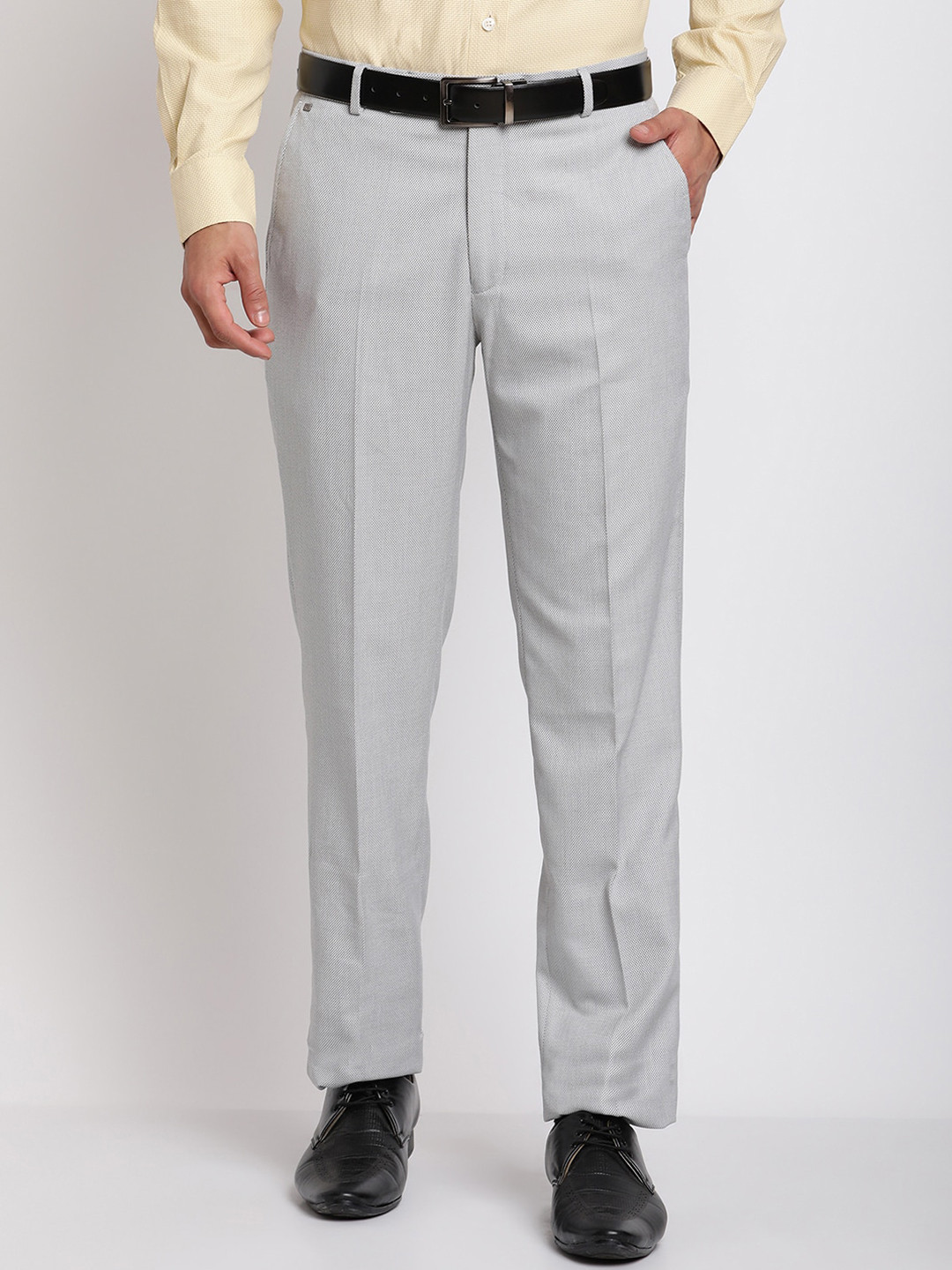 

Cantabil Men Grey Original Cotton Regular Fit Formal Trousers