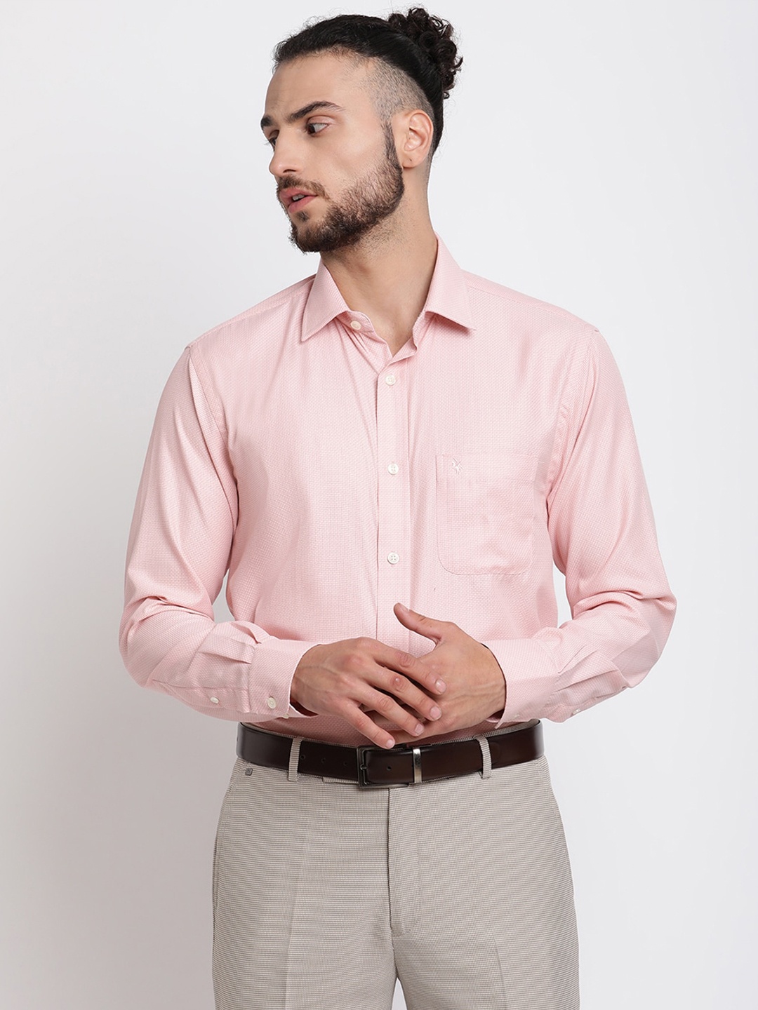 

Cantabil Men Pink Formal Shirt