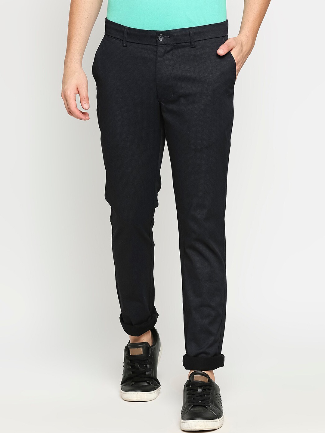 

Basics Men Black Tapered Fit Trousers