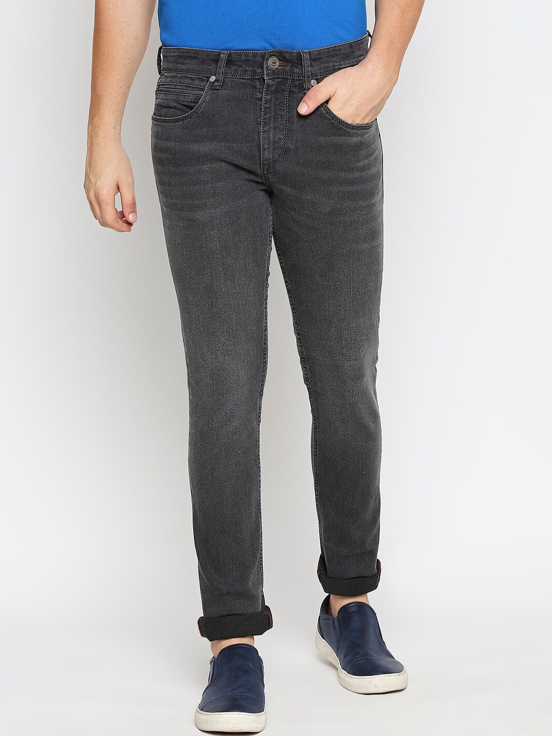 

Basics Men Grey Mid-Rise Skinny Fit Stretchable Jeans