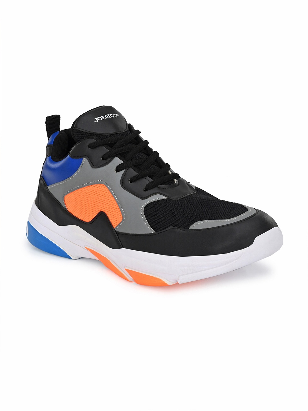 

JOKATOO Men Black & Grey Colorblocked Running Shoes