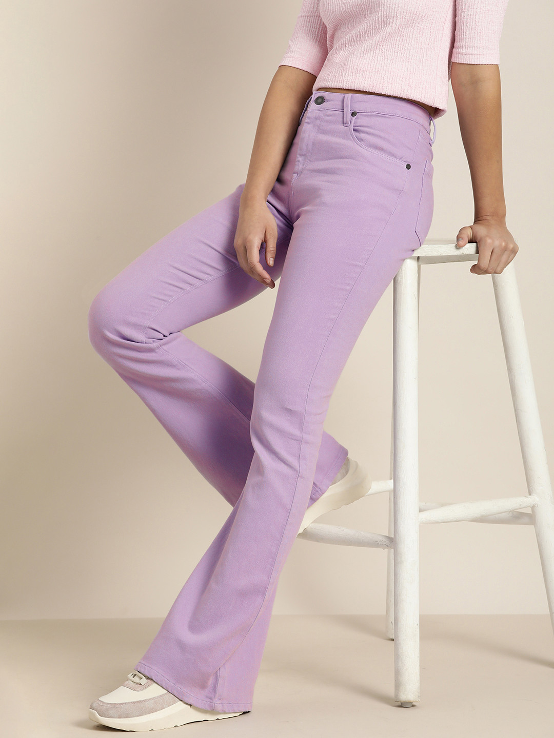 

Moda Rapido Women Lavender Bootcut Stretchable Jeans