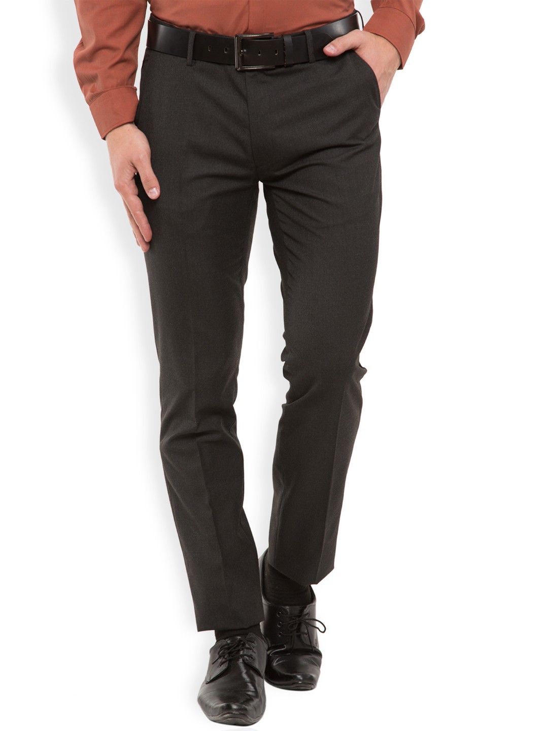 

Black coffee Black Sharp Fit Formal Trousers