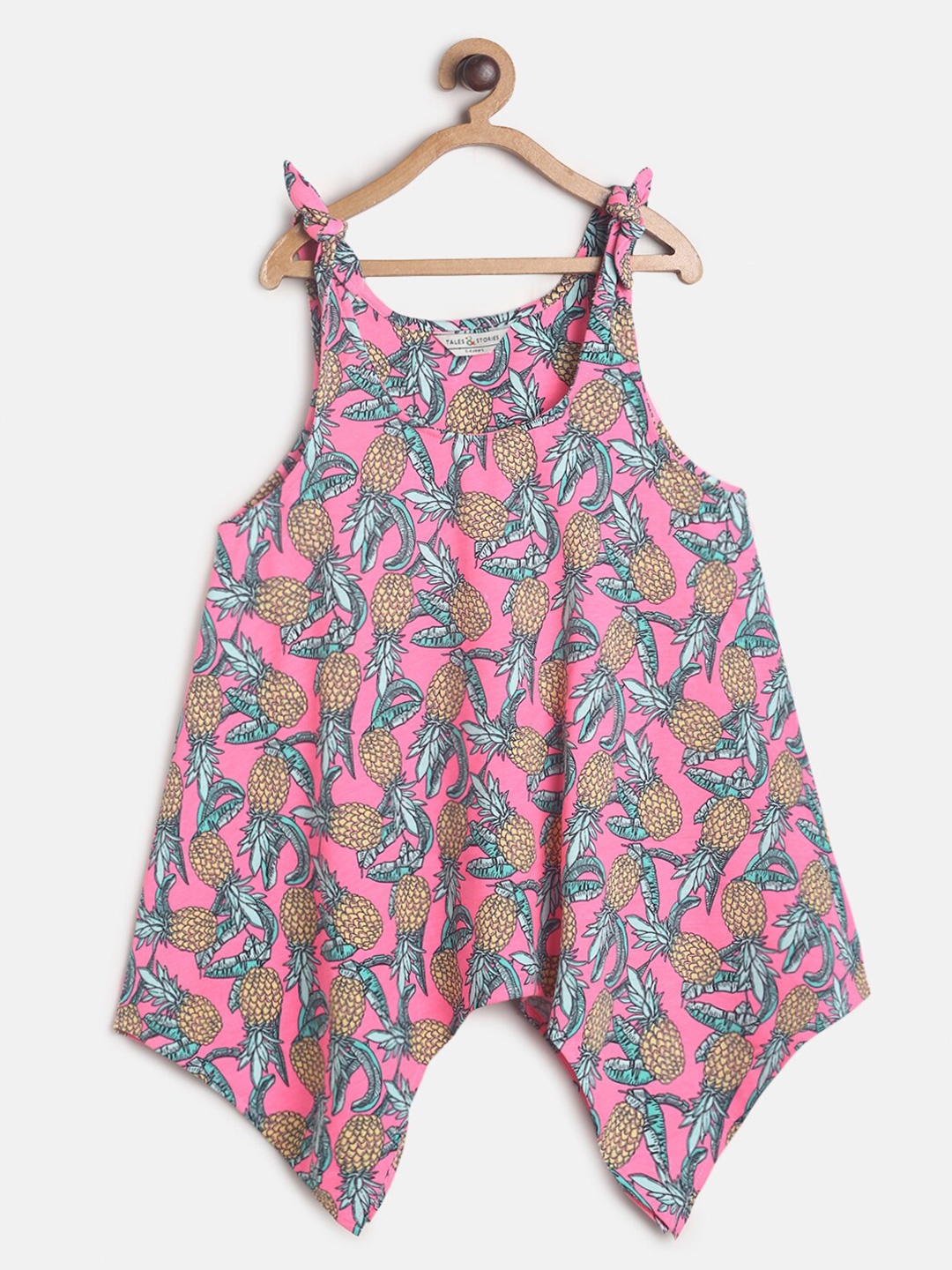 

TALES & STORIES Pink Tropical Print Cotton Top