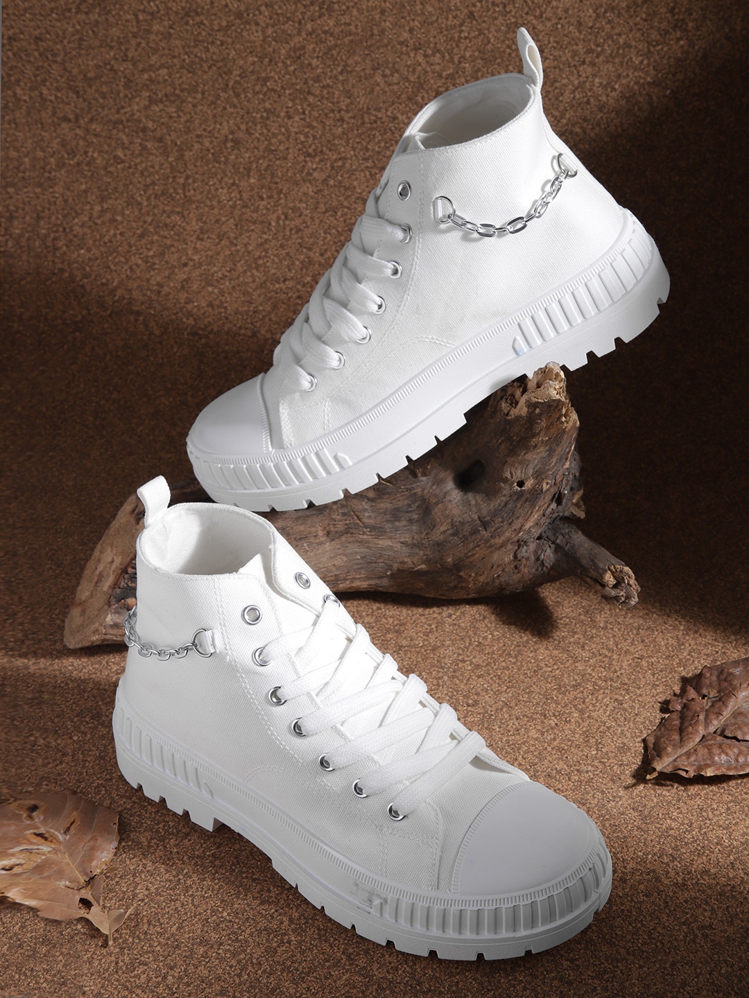 

Roadster Women White Solid Mid-Top Sneakers