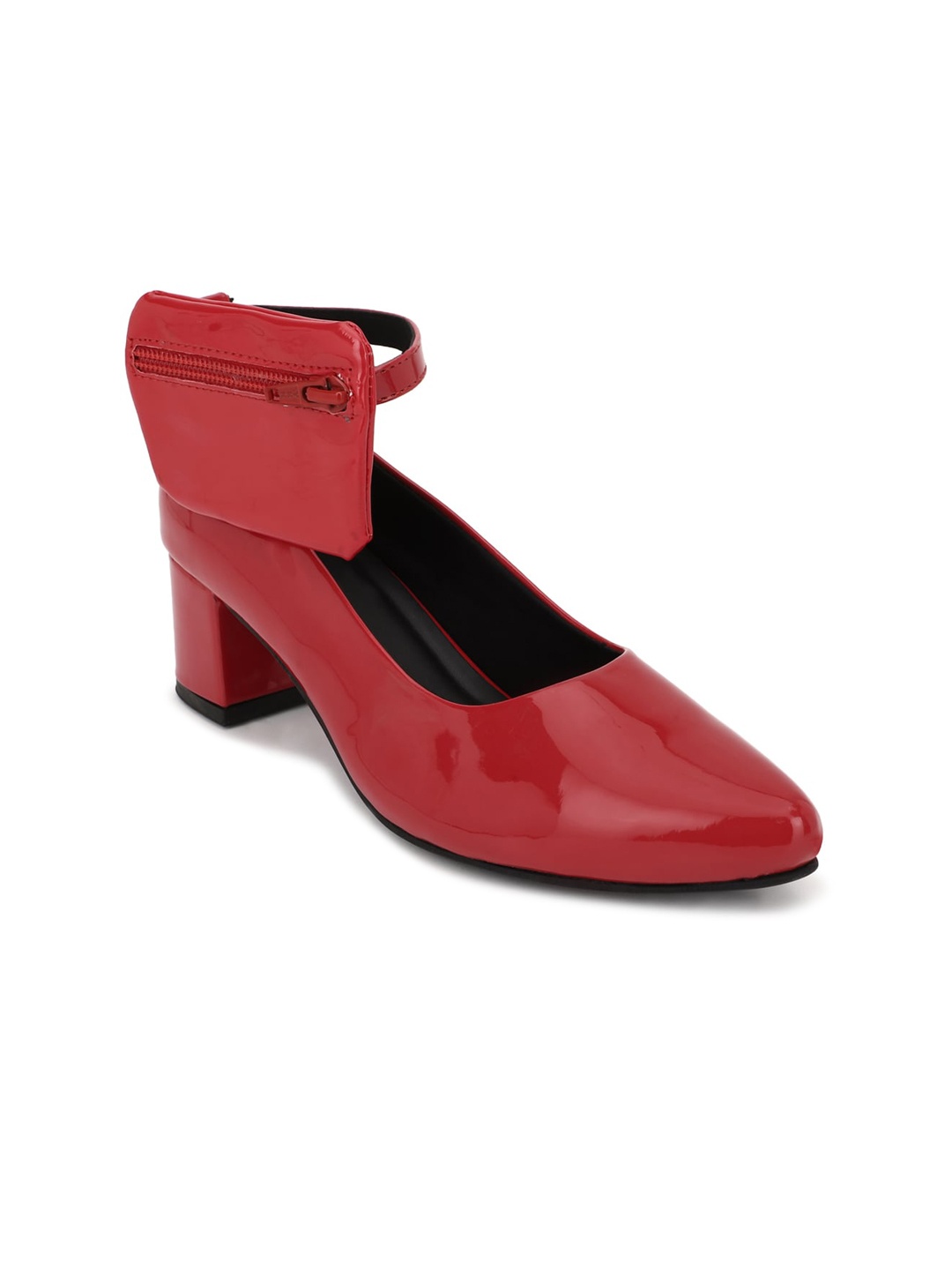 

FOREVER 21 Red Block Pumps With Small Pouch