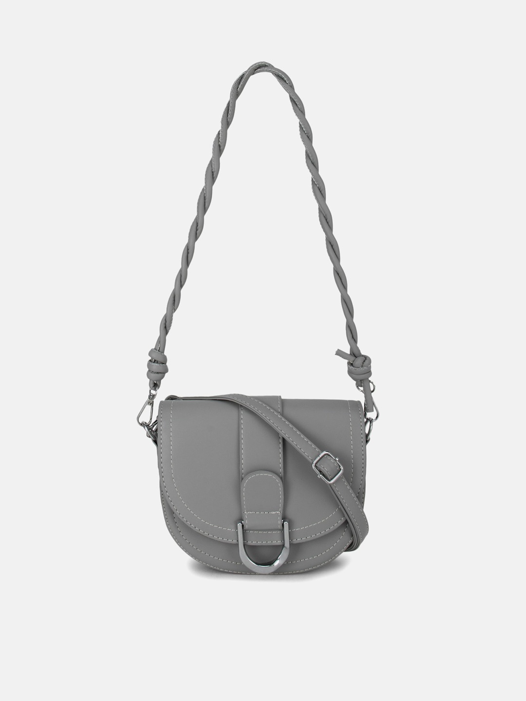 

Kazo Grey PU Structured Shoulder Bag