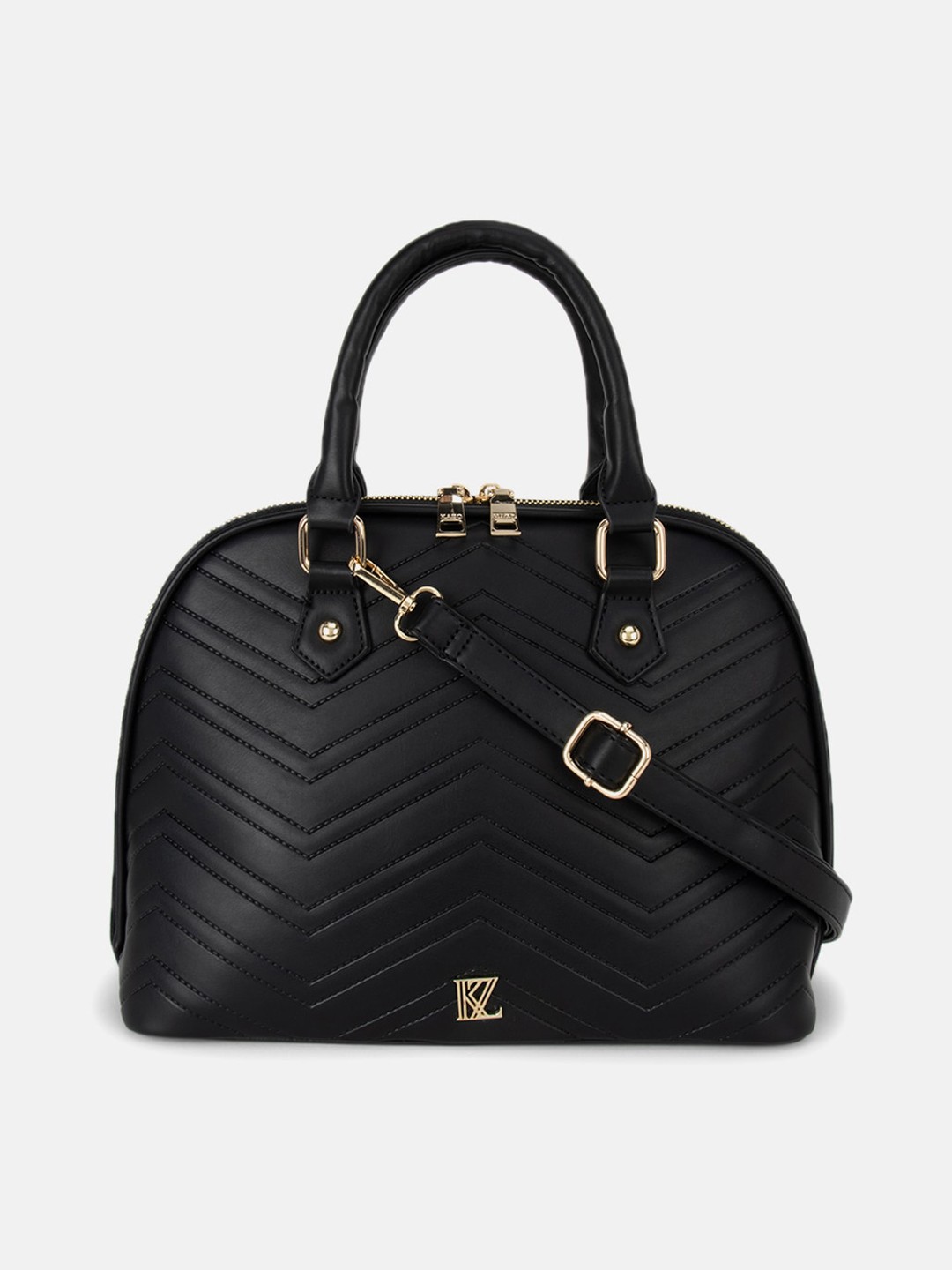

Kazo Black Self Design Handheld Bag