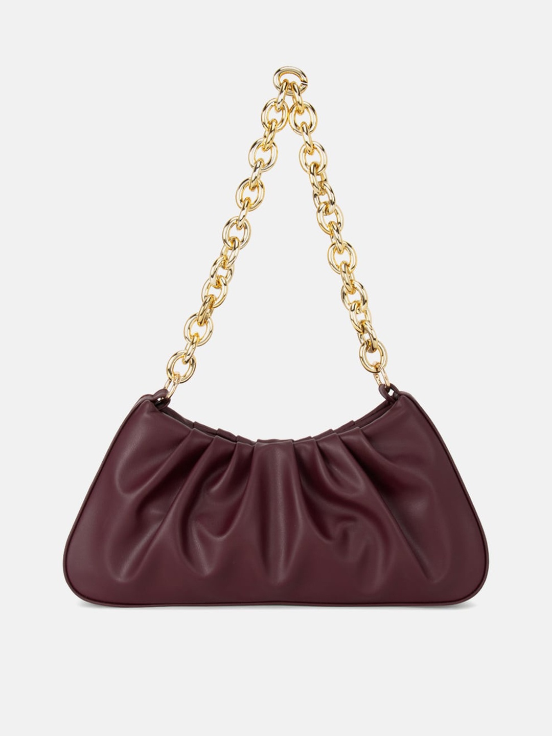 

Kazo Maroon Solid PU Structured Shoulder Bag