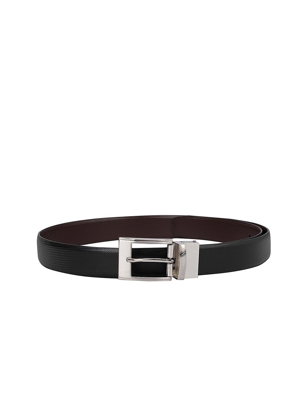 

Da Milano Men Black Textured Leather Belt