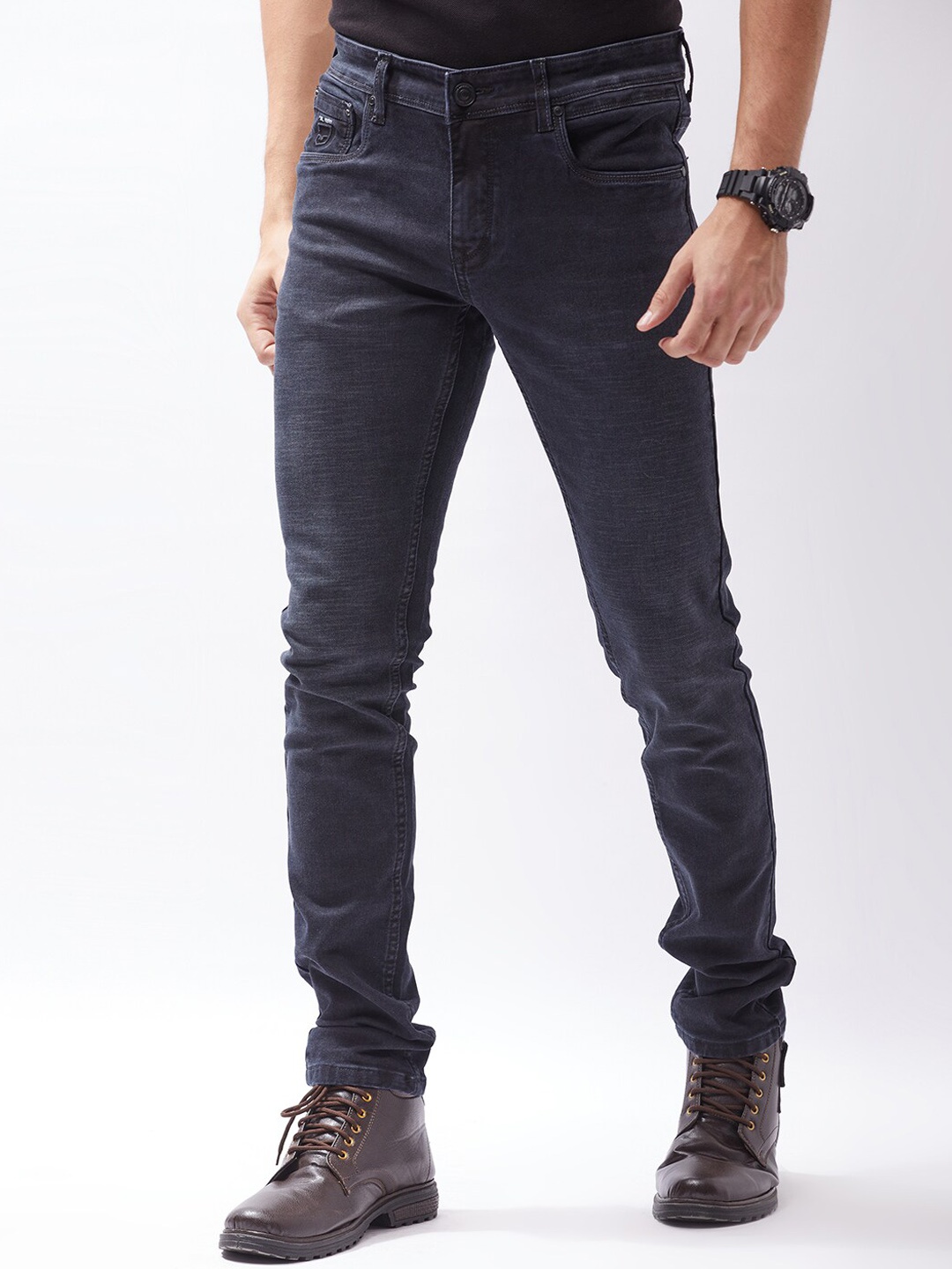 

Oxemberg Men Black Lean Slim Fit Stretchable Jeans