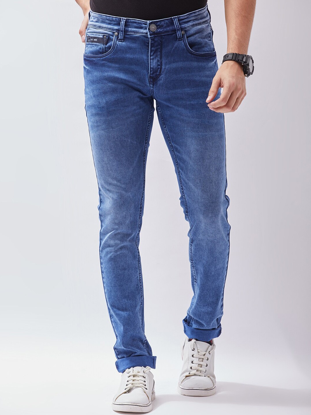 

Oxemberg Men Blue Lean Slim Fit Light Fade Jeans