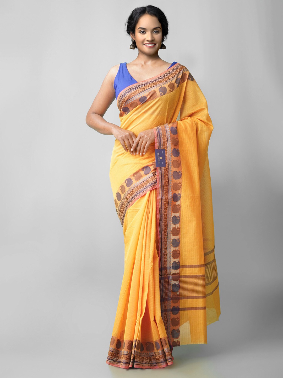 

Unnati Silks Orange Woven Design Banarasi Saree