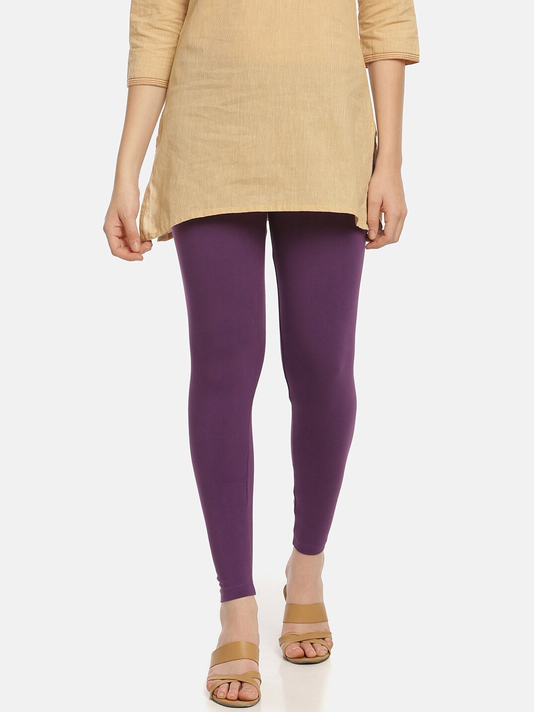 

Zelen Women Purple Solid Ankle-Length Leggings