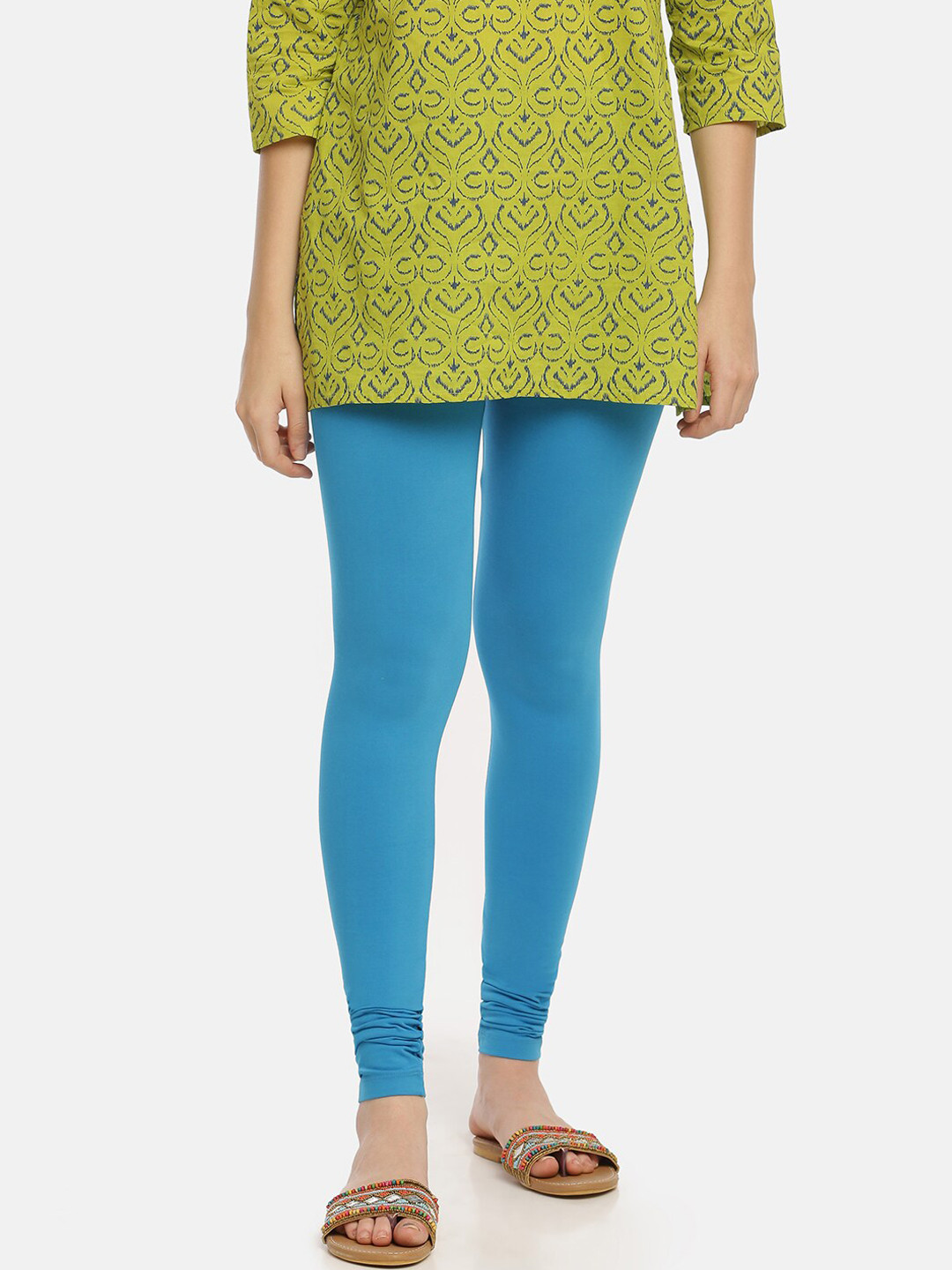 

Zelen Women Blue Solid Ankle-Length Leggings
