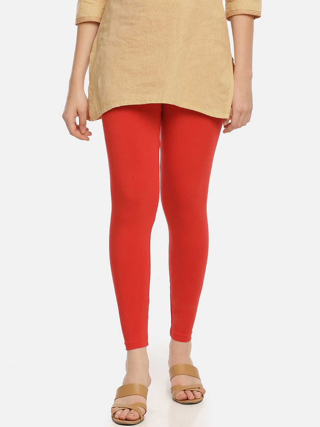

Zelen Women Red Solid Slim-Fit Ankle-Length Leggings