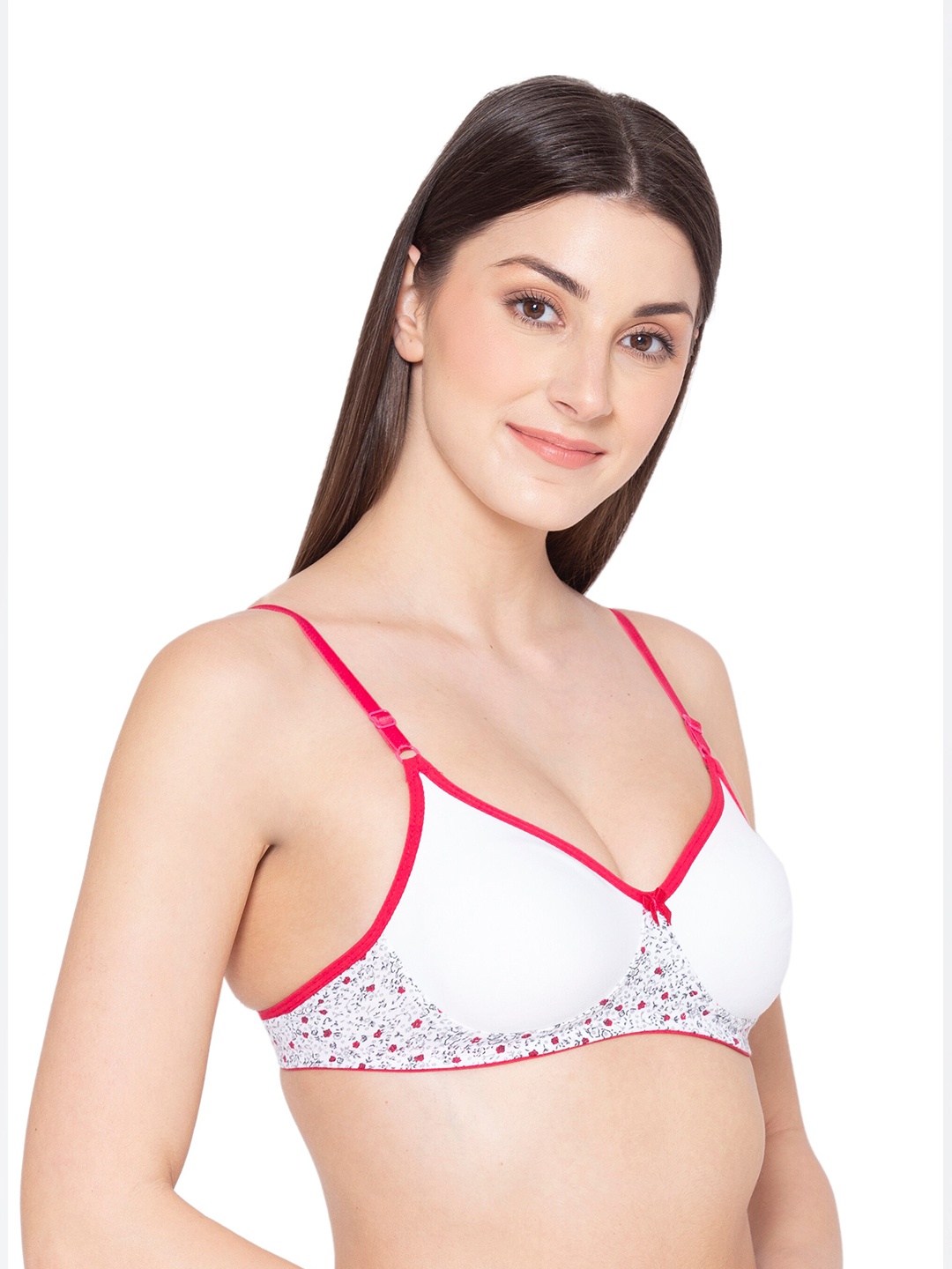 

GROVERSONS Paris Beauty Women Pink & White Printed Non Padded Non Wired T-shirt Bra