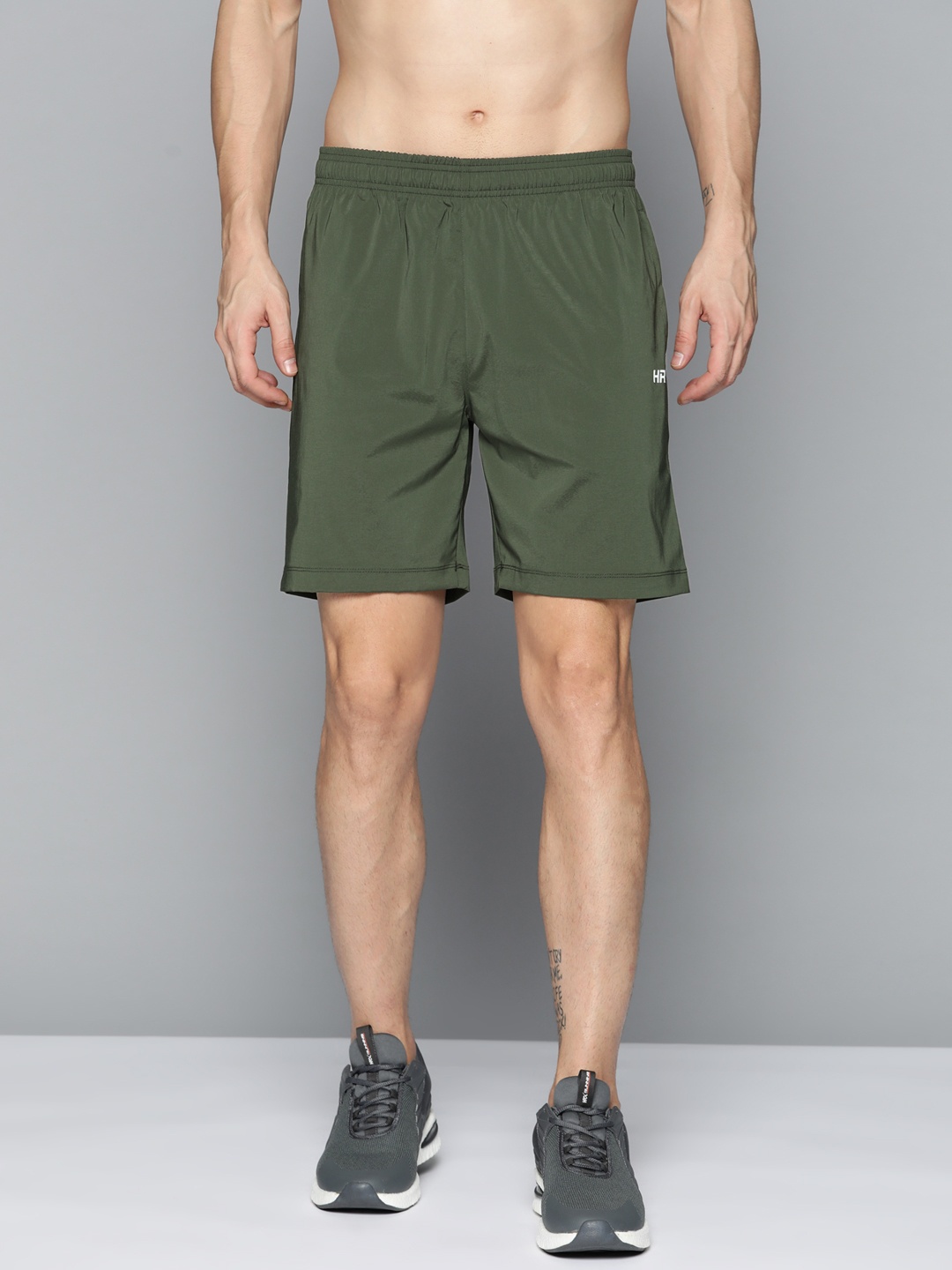 

HRX By Hrithik Roshan Training Men Kombu Green Rapid-Dry Brand Carrier Shorts, Olive