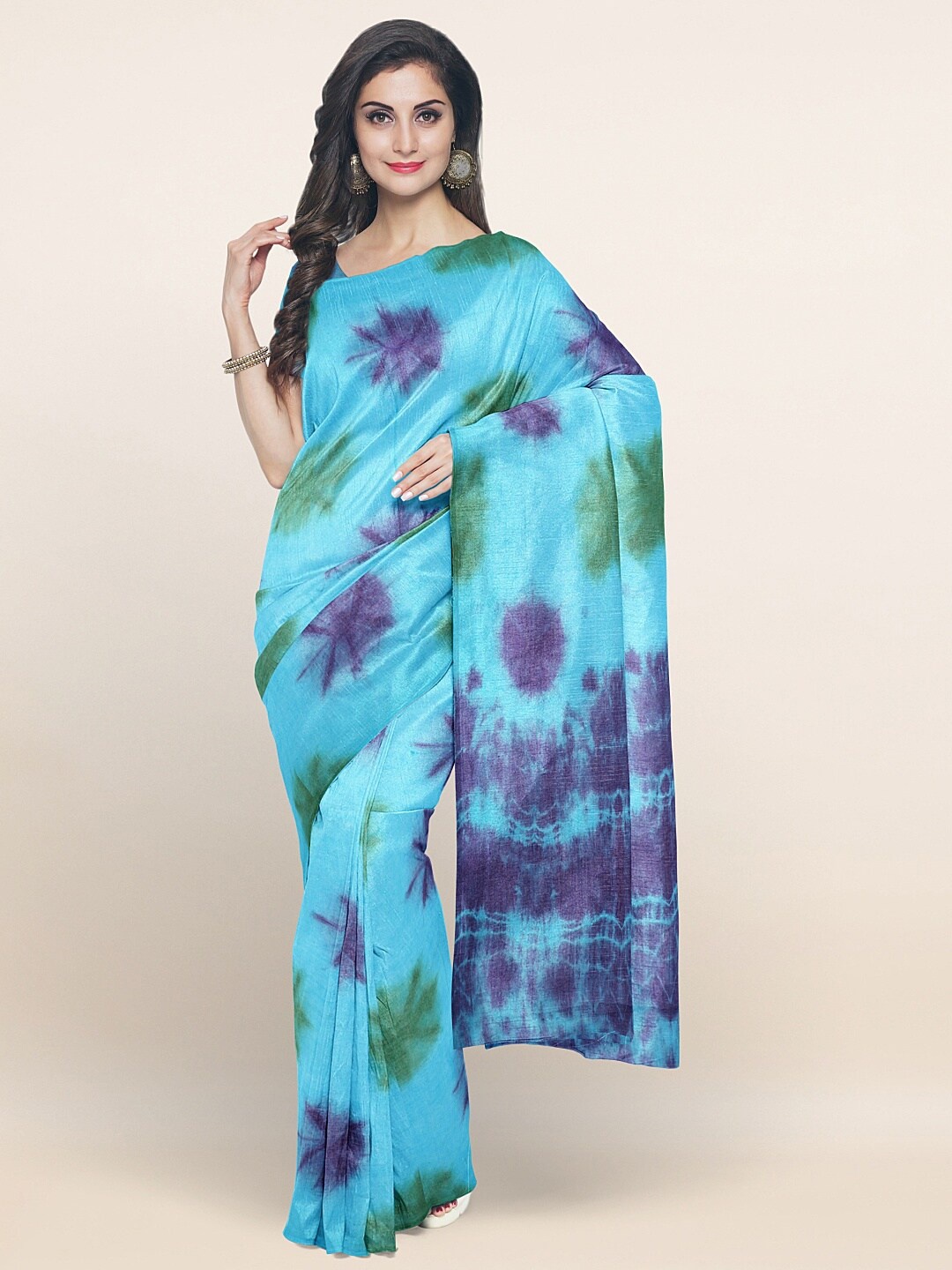 

Pothys Blue & Purple Tie and Dye Pure Cotton Saree