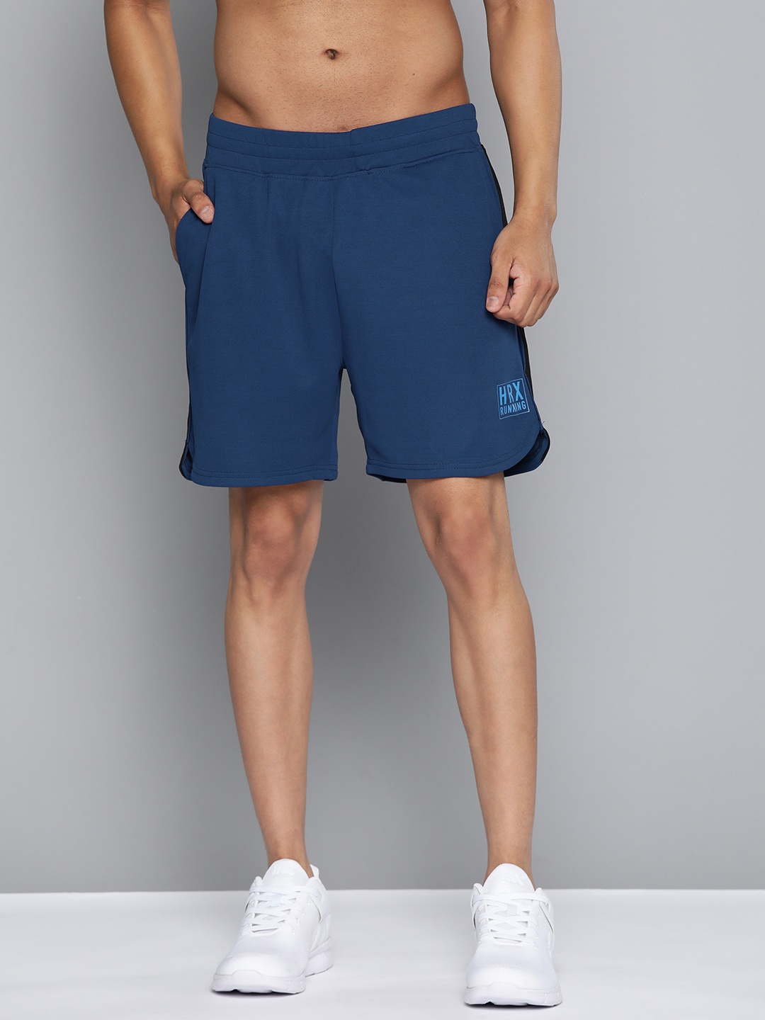 

HRX By Hrithik Roshan Running Men Rapid-Dry Brand Carrier Shorts, Navy blue