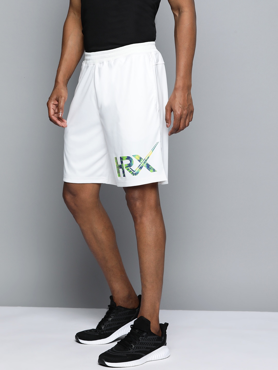 

HRX By Hrithik Roshan Lifestyle Men Bio-Wash Brand Carrier Shorts, White