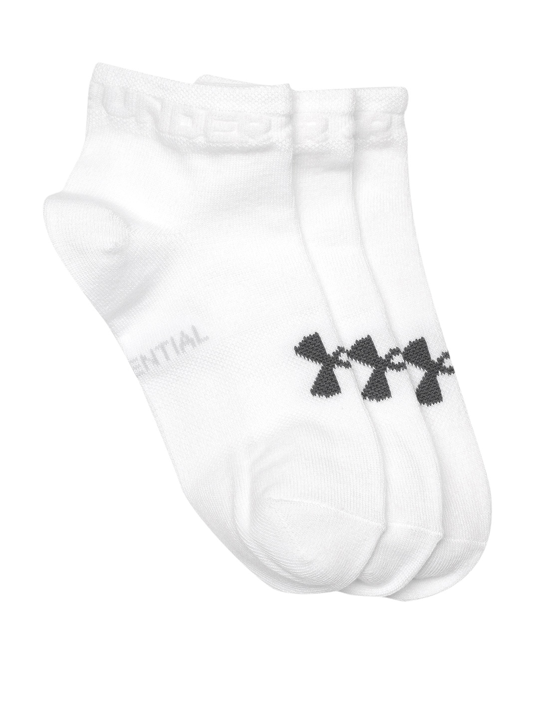 

UNDER ARMOUR Unisex Pack of 3 White BrandLogo Pattern Essential Low Cut Ankle Length Socks