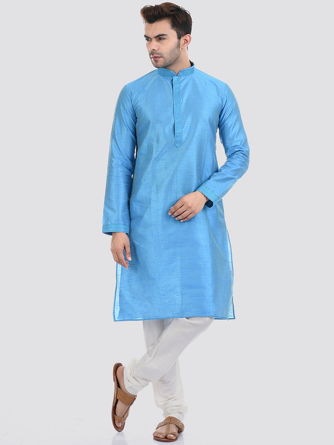 

Ethnicity Men Blue Kurta with Churidar