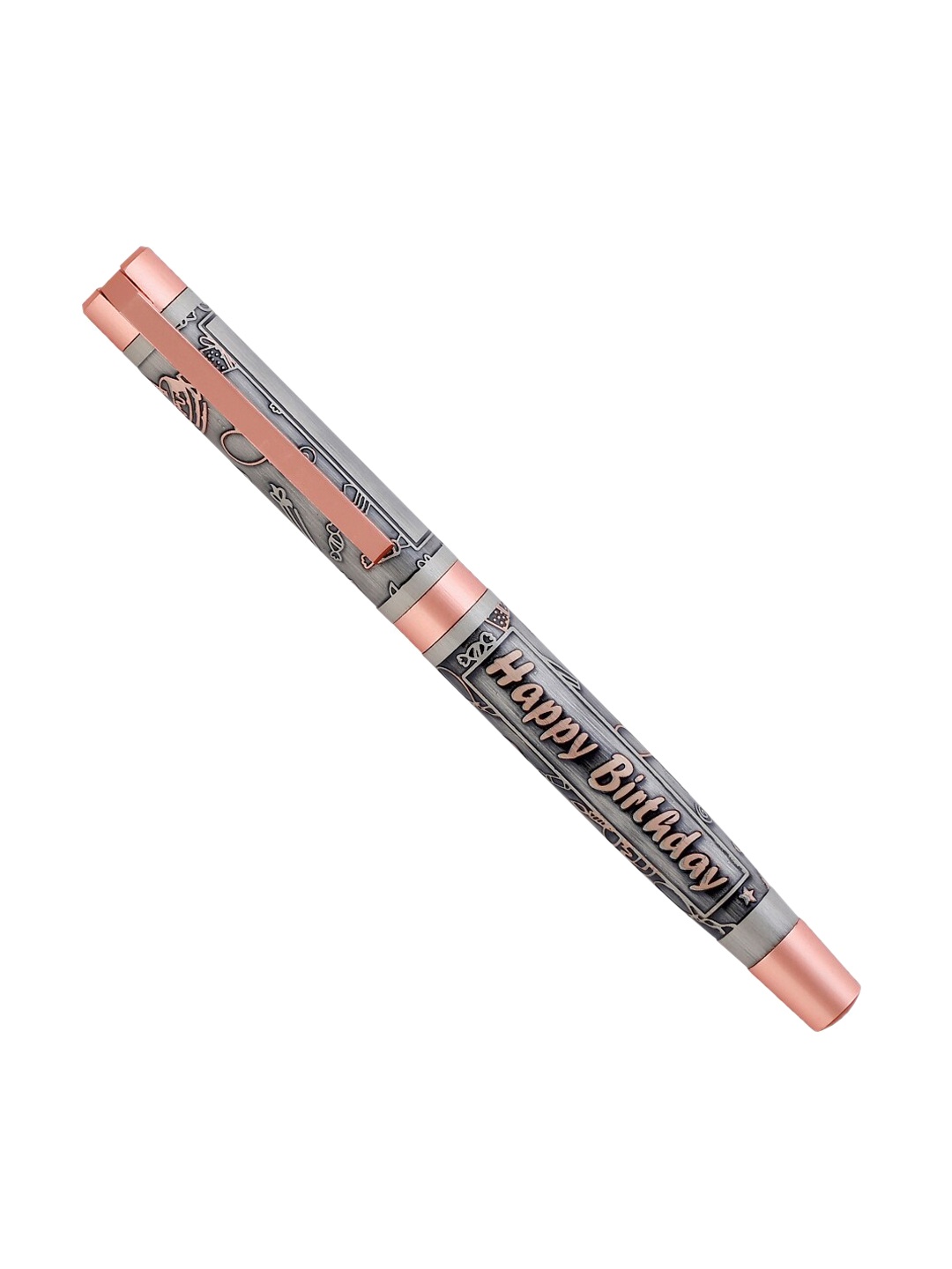 

VEA Rose Gold & Black-Toned Engraved Antique Rollerball Pens