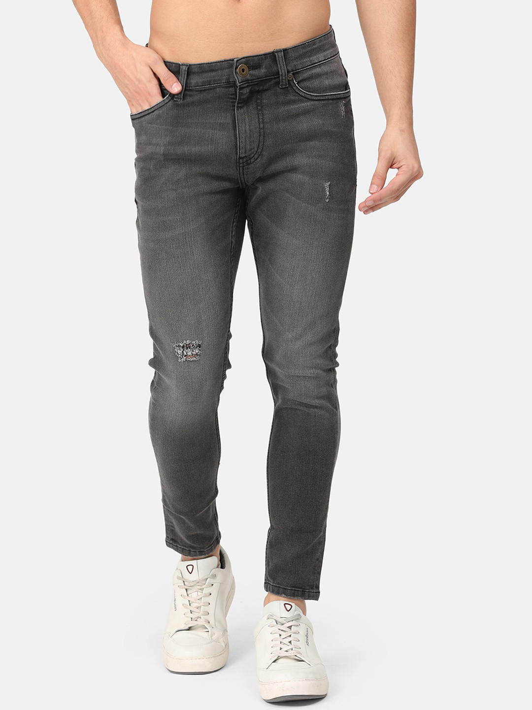 

Snitch Men Grey Solid Slim Fit Stretchable Jeans