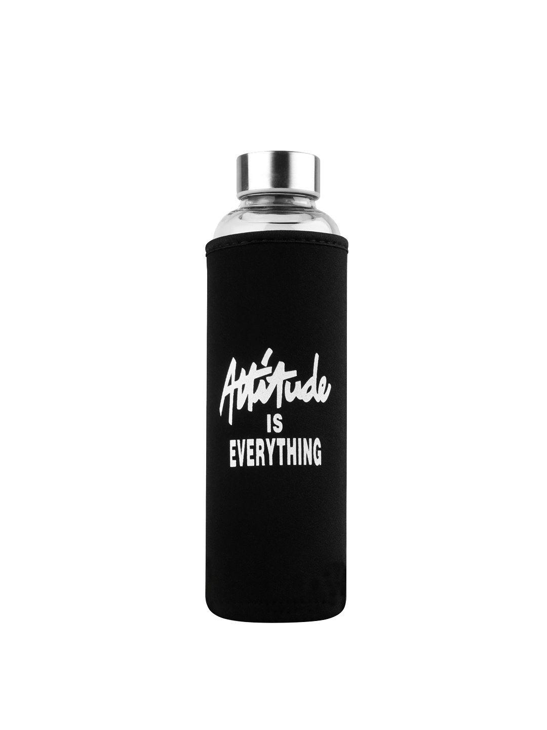 

Archies Transparent & Black Printed Glass Water Bottle