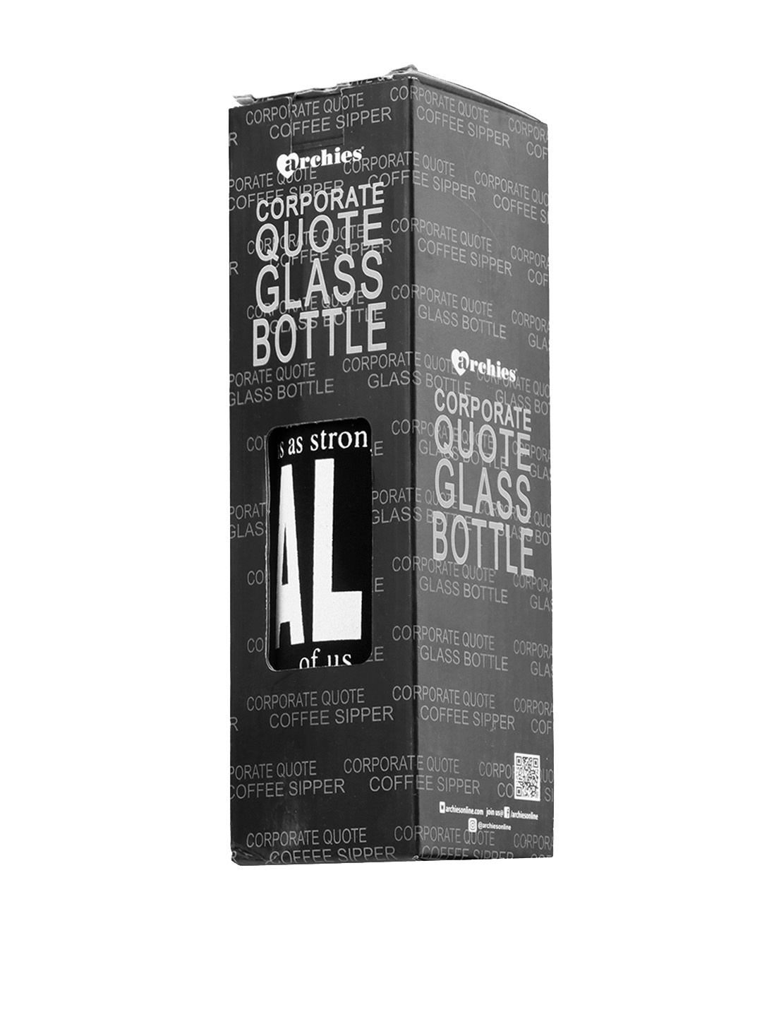 

Archies Transparent & Black Printed Water Bottle