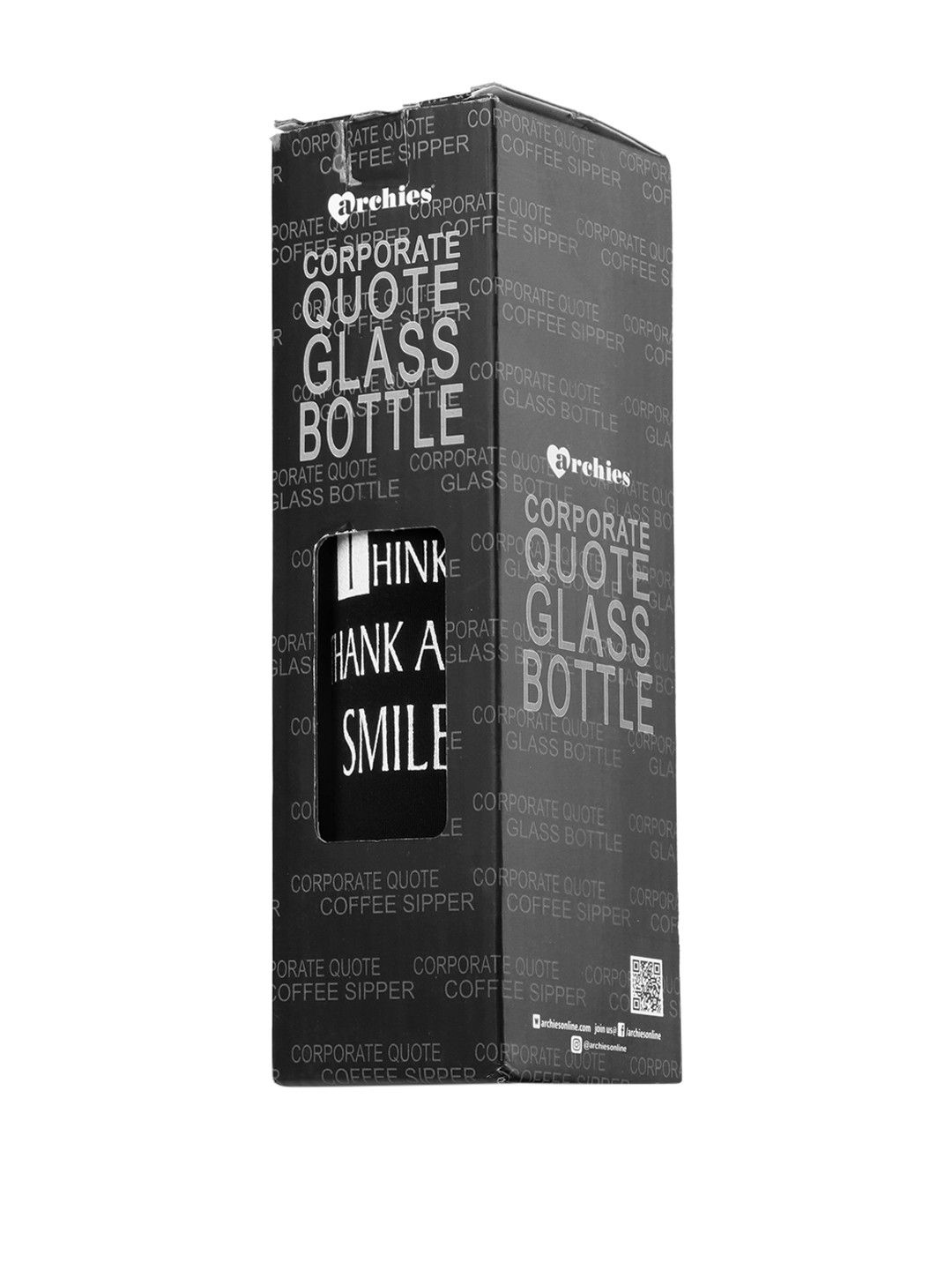 

Archies Transparent Printed Water Bottle With Black Protector Cover