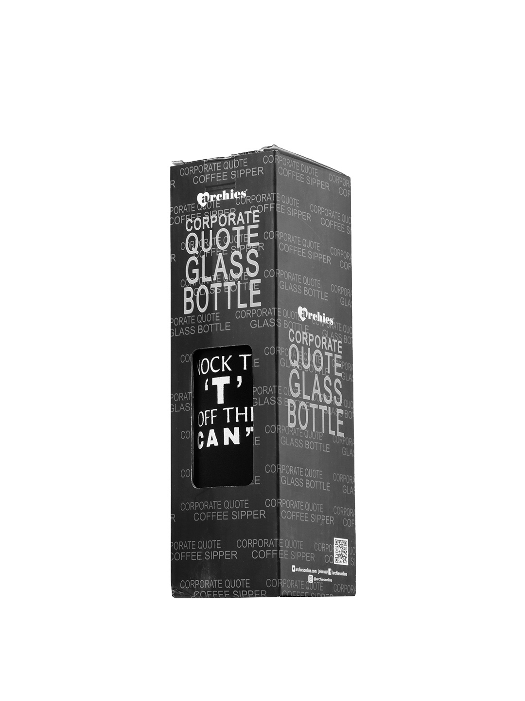 

Archies Black & Transparent Printed Glass Sipper Water Bottle 700 ml