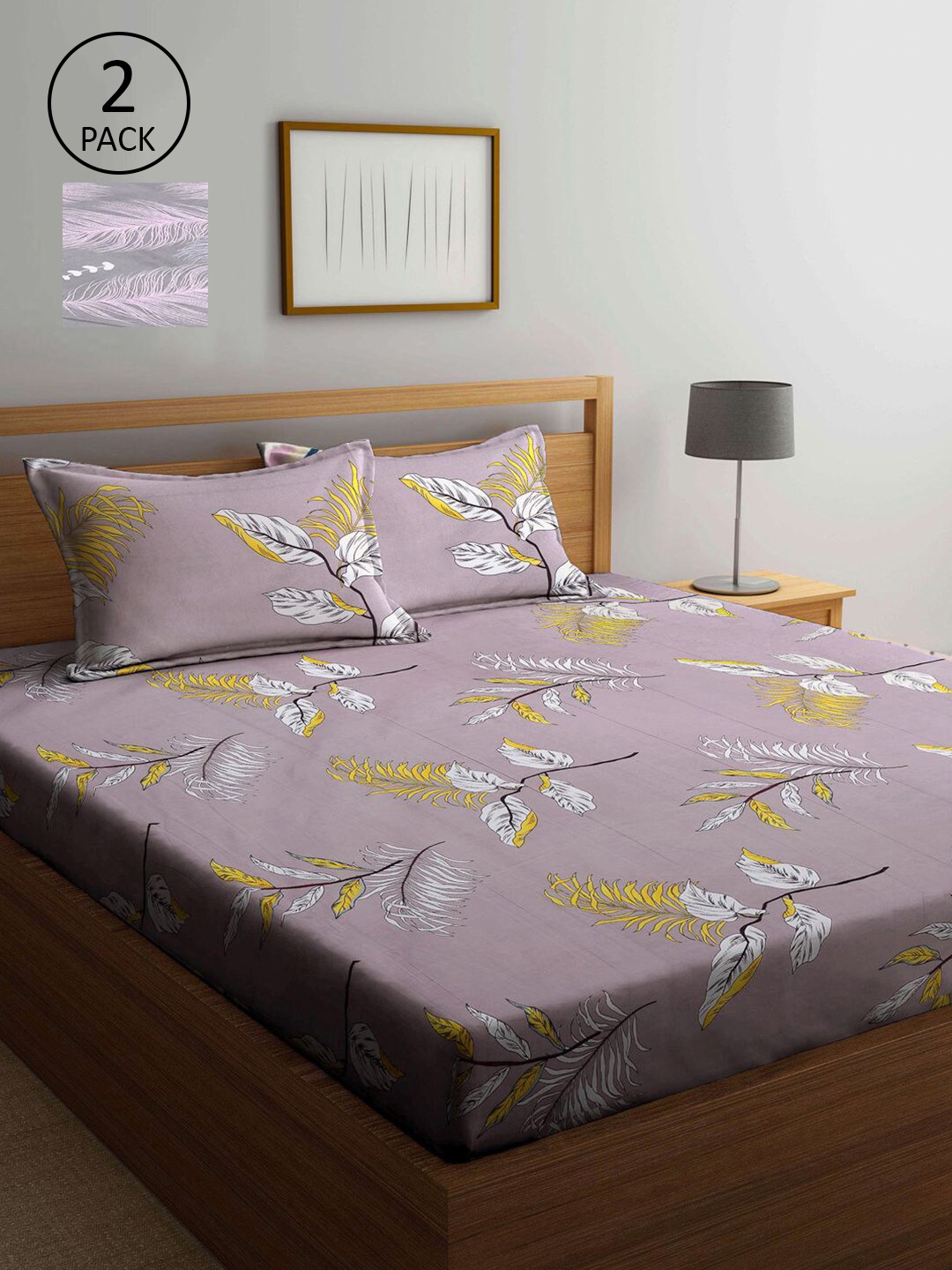 

KLOTTHE Multicoloured Floral 210 TC 2 King Bedsheet with 4 Pillow Covers, Multi