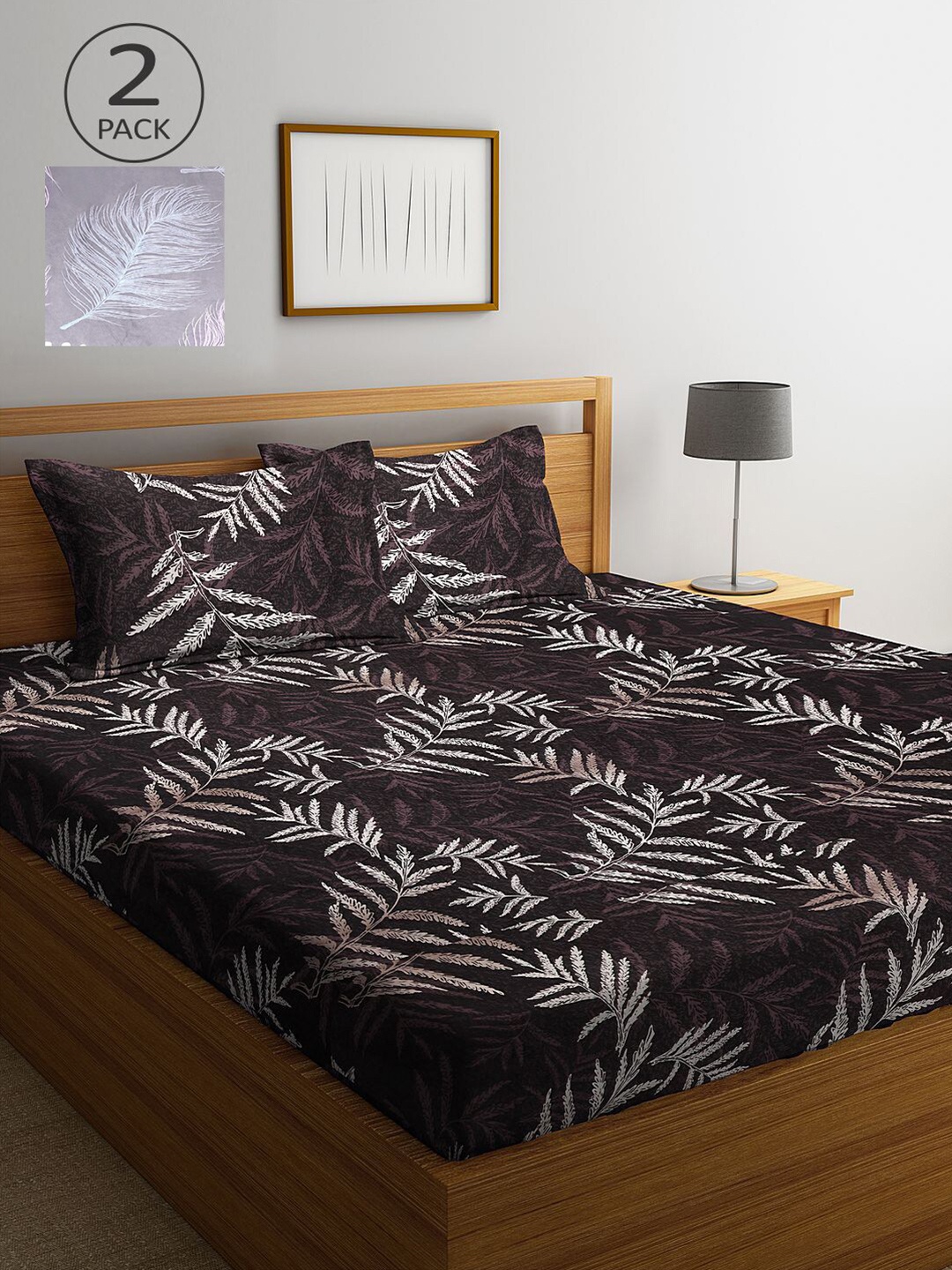 

KLOTTHE Multicoloured Floral 210 TC 2 King Bedsheet with 4 Pillow Covers, Multi