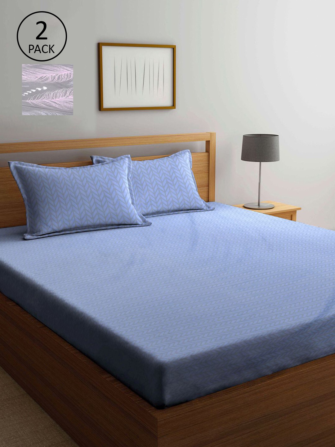 

KLOTTHE Multicoloured Geometric 210 TC 2 King Bedsheet with 4 Pillow Covers, Multi