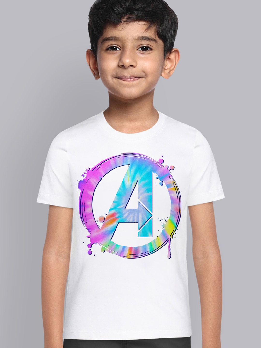 

Kids Ville Boys White Avengers Printed T-shirt