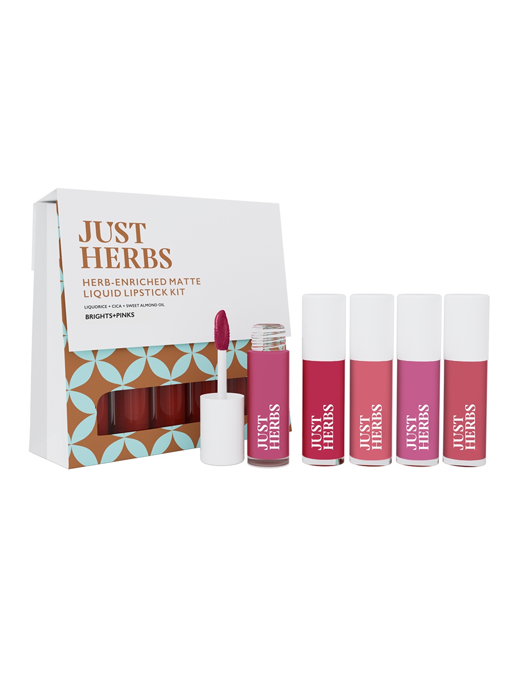 

Just Herbs Mini Herb-Enriched Matte Liquid Lipstick Kit - Set of 5 - Brights & Pinks, Pink