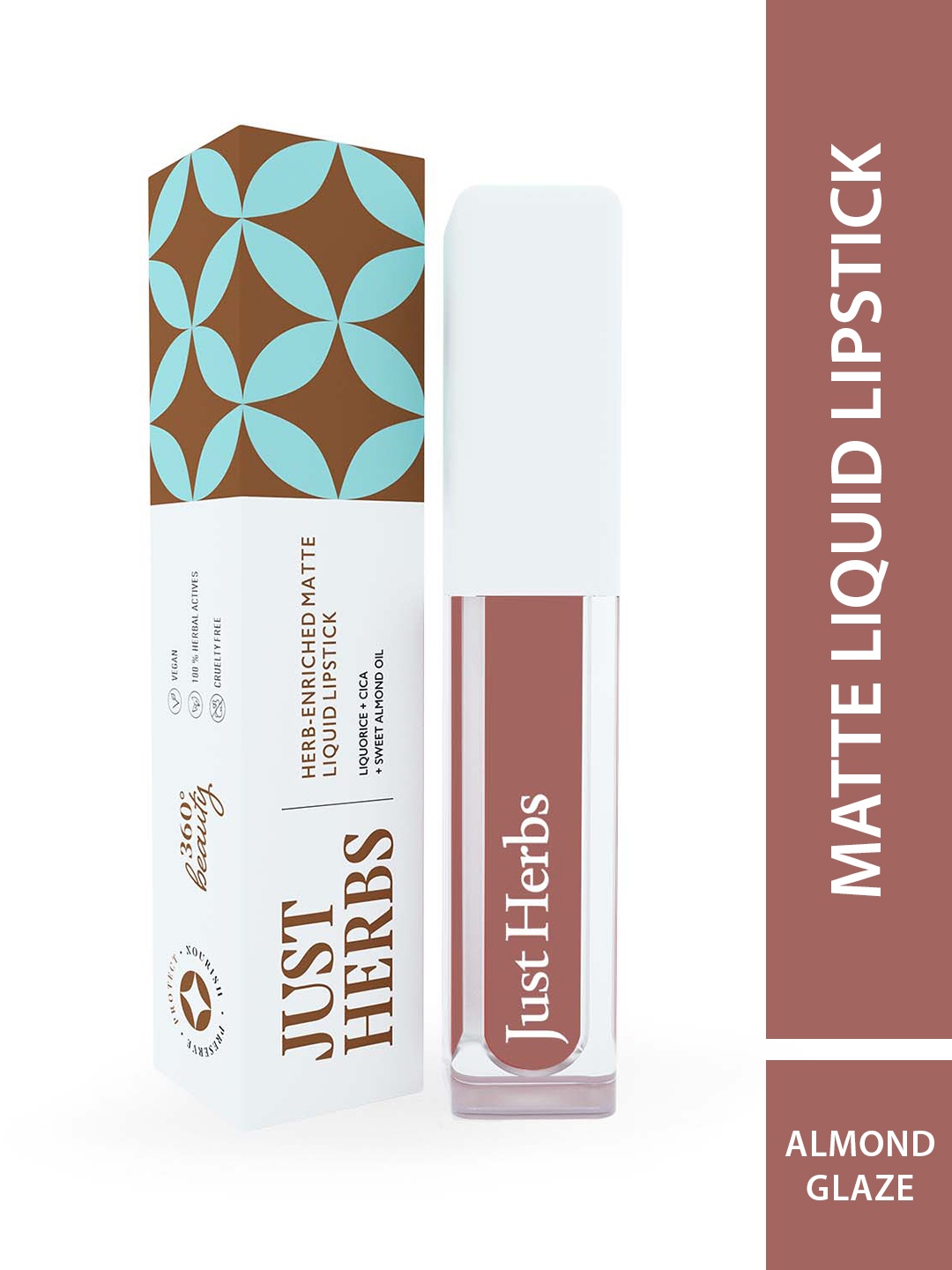 

Just Herbs Herb-Enriched Matte Liquid Lipstick 2 ml - Almond Glaze 15, Brown