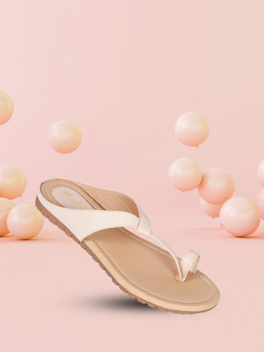 

Picktoes Women Beige One Toe Flats