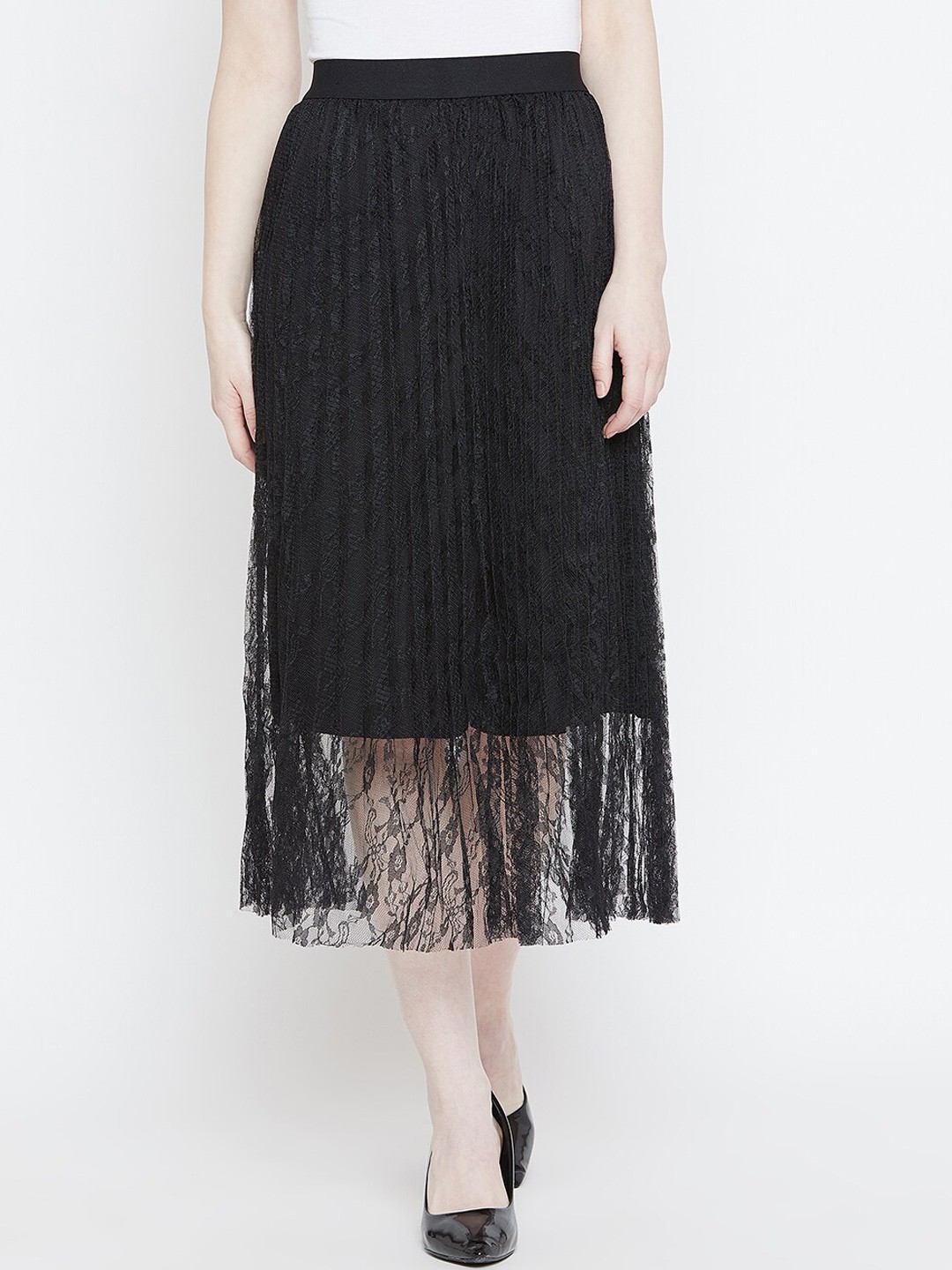 

Camey Women Black A-line Knee-Length Skirt