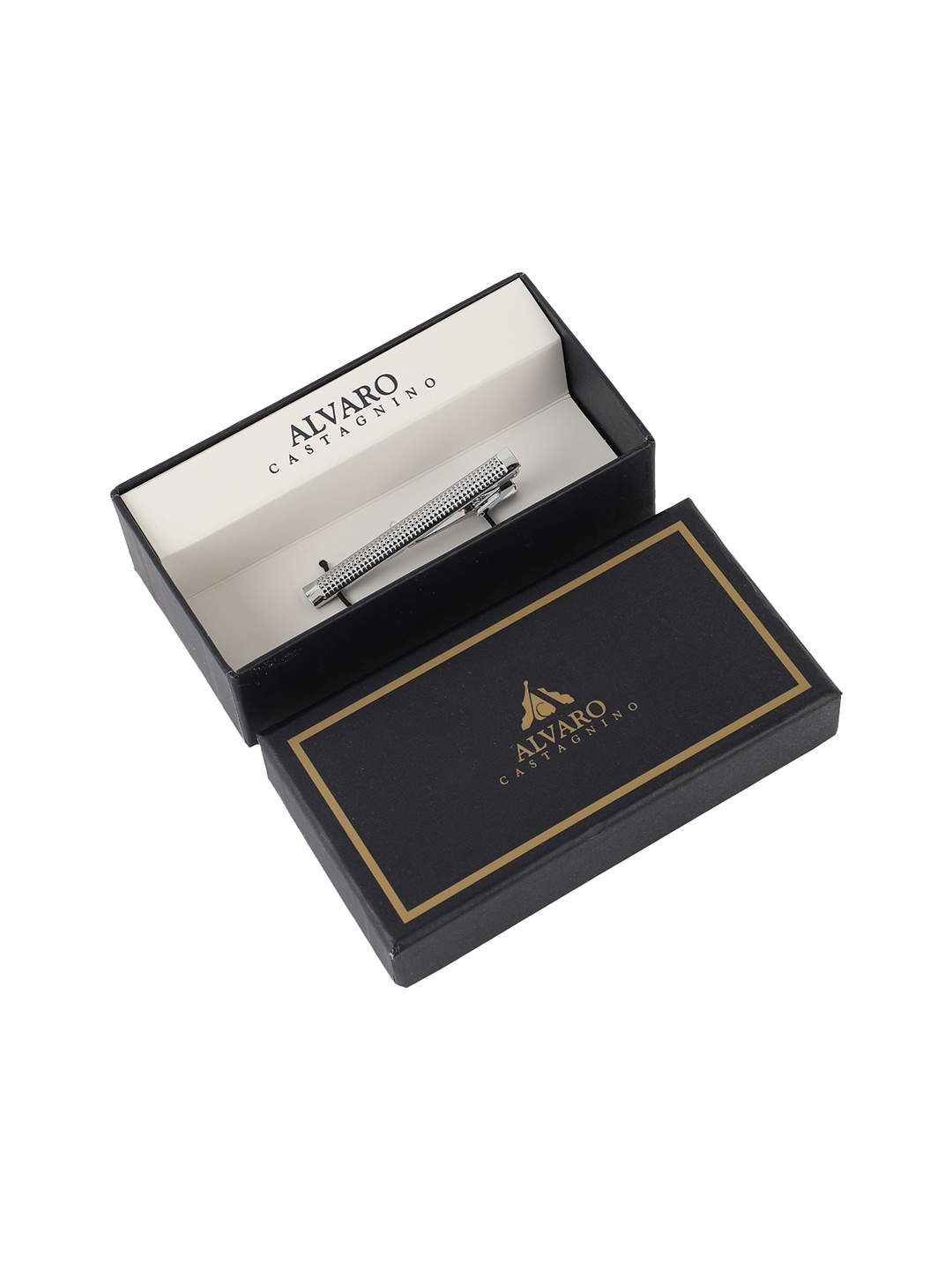 

Alvaro Castagnino Men Silver-Toned Metal Textured Tie Pin