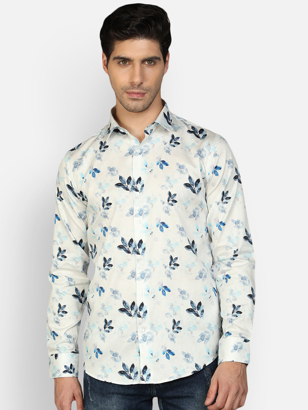 

Callino London Men White Slim Fit Printed Casual Shirt