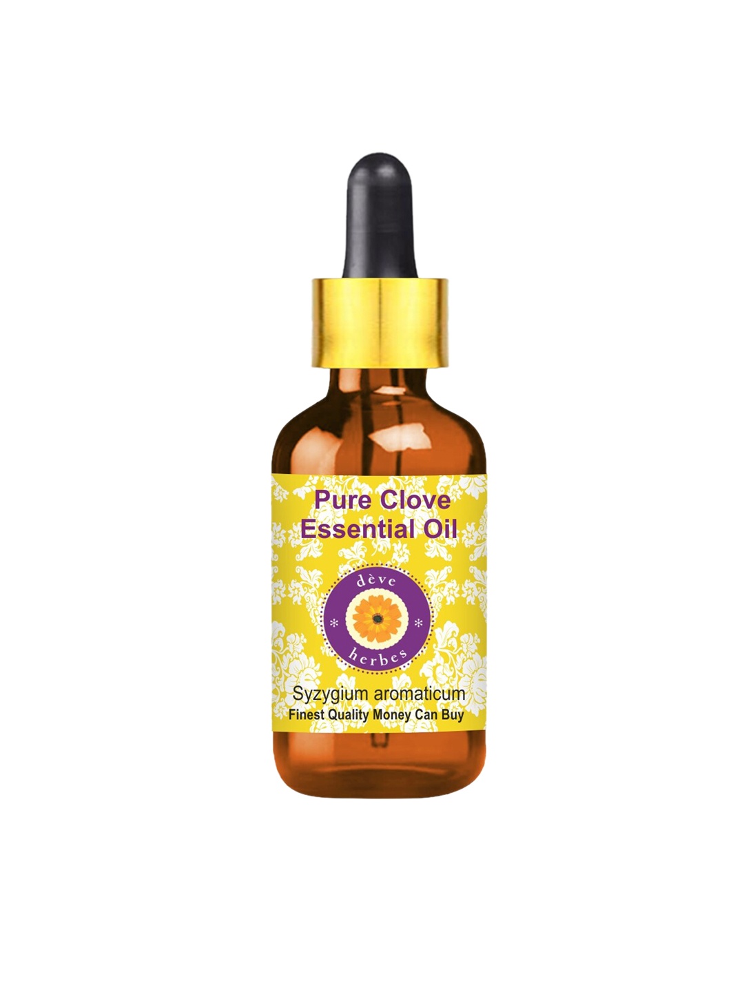 

Deve Herbes Pure Clove Steam Distilled Essential Oil with Glass Dropper - 50ml, Yellow