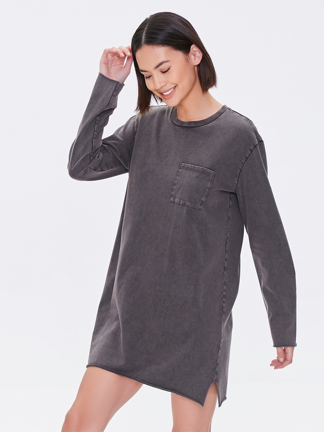 

FOREVER 21 Grey Cotton T-shirt Pure Cotton Dress