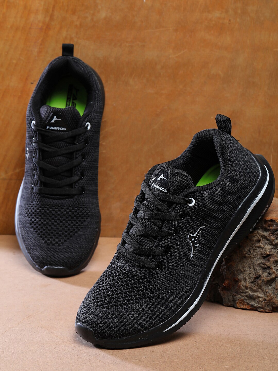 

ABROS Men Spiral Running Sports Shoes, Black