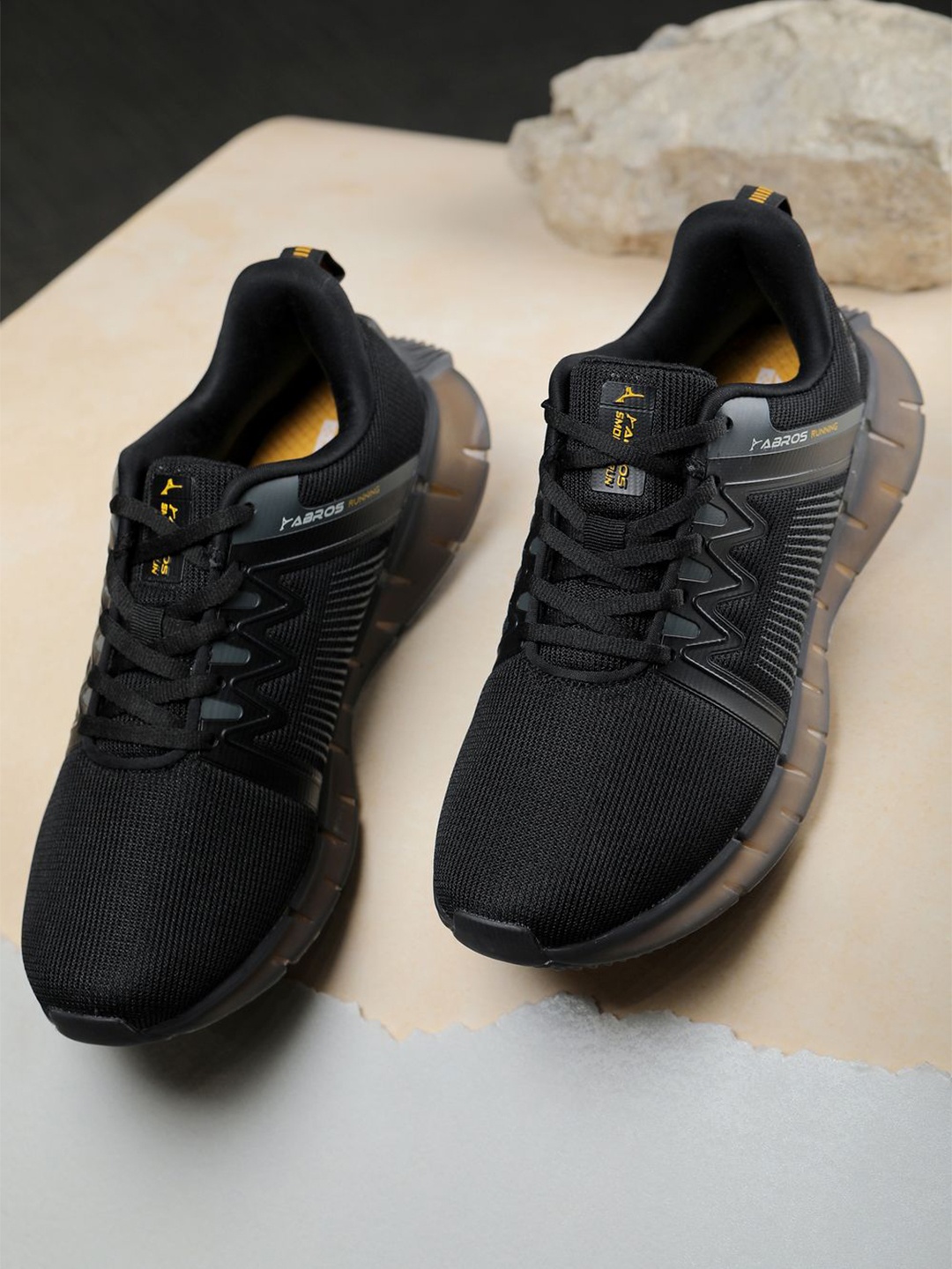 

ABROS Men Fraser Running Sports Shoes, Black